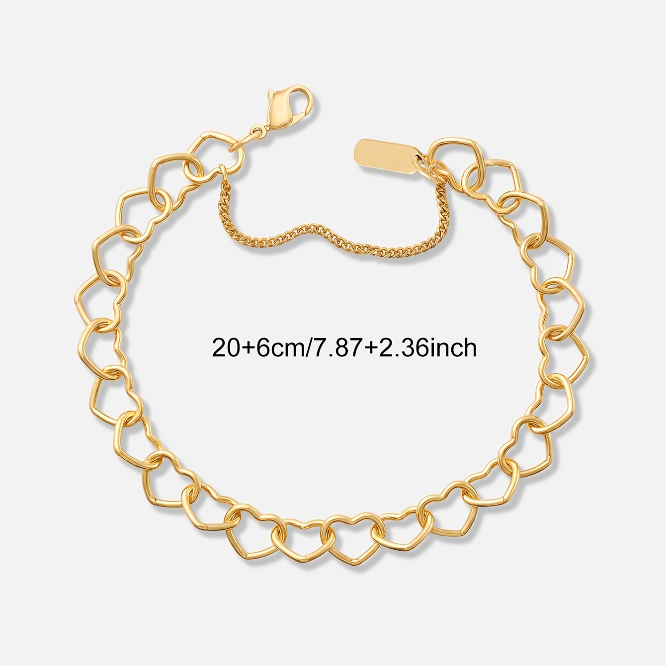 DIY Vintage Hollow Heart-Shaped Bracelet, 925 Silver Plated